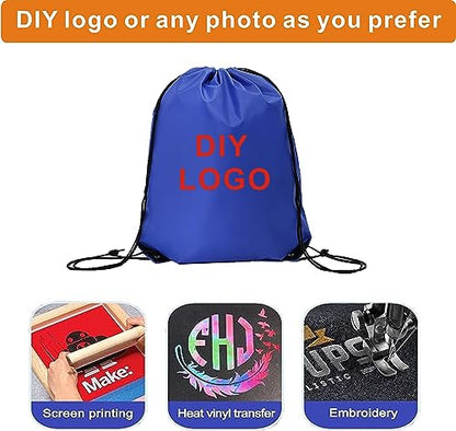 Drawstring Backpack Bulk 20 Pcs Draw String Backpack Bags DIY Gym Sports Traveling Yoga Cinch Bag Sackpack Drawstring (Royal Blue bluenoya) - color: Royalblue