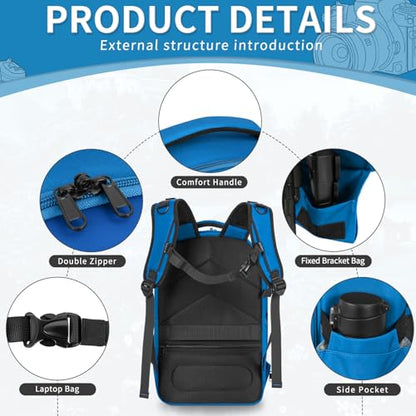 Camera Backpack, Hardshell DSLR Photography Camera Bag with Rain Cover, Waterproof Hard Shell Camera Case with Tripod Holder & 15.6" Laptop Compartment Compatible with Canon/Nikon/Sony/DJI Mavic Drone - color: Blue