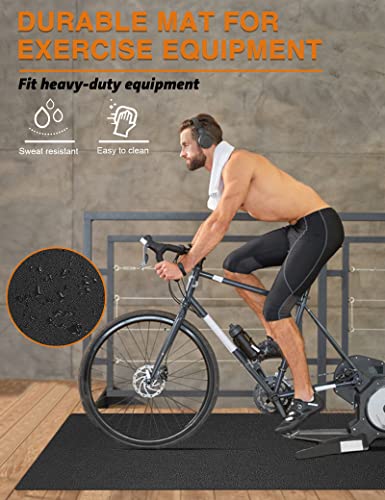 Treadmill Mat 78"x36", WERCHO Walking Pad Mat for Carpet Hardwood Floors 6mm Heavy-Duty Exercise Equipment Mat for Treadmil Pad, Rowing Machine, Spin Bike, Elliptical Trainer, Home, Gym - size: 78"L x 36"W x 0.24"Th