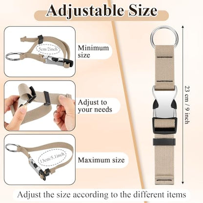 Amylove 3 Pcs Add a Bag Luggage Straps Gripper Heavy Duty Jacket Valises Strap for Travel Belt with Buckle Adjustable Baggage - color: Black, Beige, Light Purple