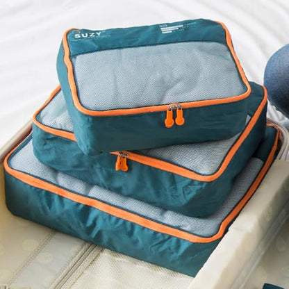 Travel Packing Cubes - 7 Pcs Lightweight Luggage Organizer Bags, Breathable Mesh Panels for Ventilation, Must-Have Travel Accessories for Suitcase, Military Green