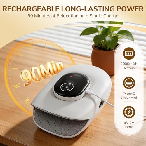 VARIPOWDER Hand Massager with Heat and Compression, Heated Stretching Hand Massager for Arthritis and Carpal Tunnel, Hand Wrist Massager Deep Palm Kneading Gift 4 Modes 5 Intensity