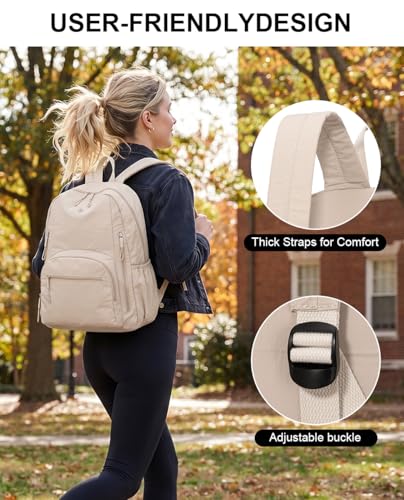 Backpack for Women, Work College Laptop Backpack, Lightweight Travel Backpack Purse, Casual Daypack Bag (Light Green) - color: Light Green
