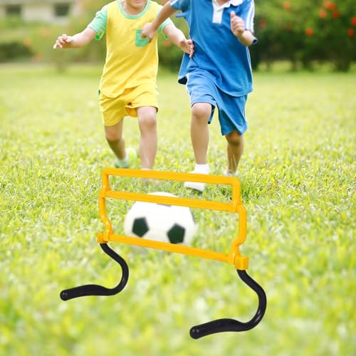 Speed Hurdles for Agility Training, Adjustable 4 Heights 15-36cm (6-14 inch) PP Football Hurdles for Speed, Soccer, Rugby, Yellow