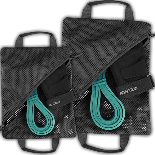 PETAC GEAR Tactical Storage Mesh Pouch Set,Insert Modular Utility Admin Pockets,Travel Organizer EDC Bag - color: Black