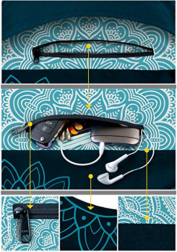 Yoga Mat Bag – Versatile Yoga Bag with Mat Straps & Storage Pockets, Holds Yoga & Pilates Mats, Lightweight & Durable - color: Teal 2 Tone