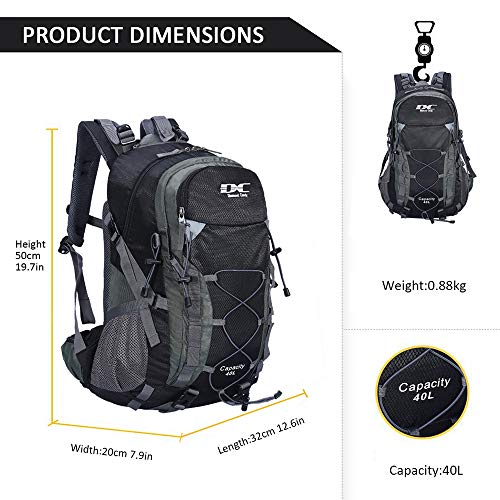 Diamond Candy Waterproof Hiking Backpack for Men and Women, Lightweight Day Pack for Travel Camping | Waterproof - color: Black