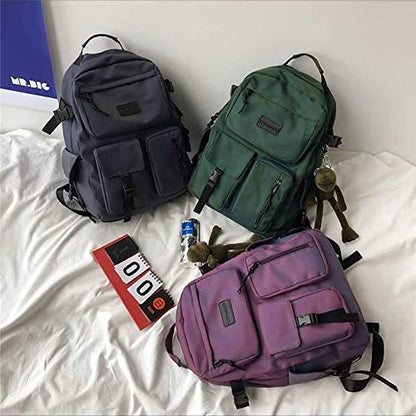 Casual Large Capacity Student Backpacks Cute Backpack for Back To School Traveling Hiking Teens Girls Aesthetic Backpack… (Green) - color: Green