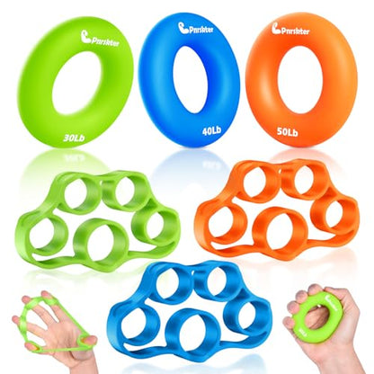 Hand Grip Strengthener, Finger Exerciser, Grip Strength Trainer (6 PCS),New Material,Forearm Grip Workout, Finger Stretcher, Relieve Wrist Pain, Carpal Tunnel - style: Hand Grip Strengthener