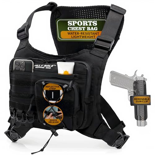 Billy Bale Sports Chest Bag – Lightweight, Outdoor Water-Resistant Adjustable EDC Front Tactical Pack for Hunting, Hiking, Running, Cycling, Travel - Compact & Durable Vest For Men & Women