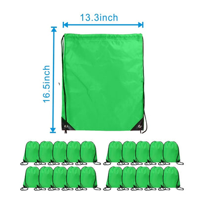 Drawstring Backpack Bulk 20 Pcs Draw String Backpack Bags DIY Gym Sports Traveling Yoga Cinch Bag Sackpack Drawstring (Green) - color: Green