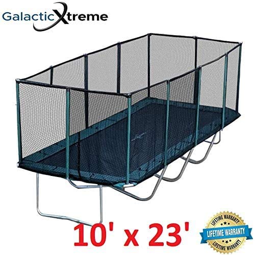 Happy Trampoline Pro Rectangle Trampoline - Heavy Duty 750lbs Jumping Capacity With Net Enclosure - Large Commercial Grade Rectangular Outdoor for Backyard Gymnastics - size: 10 X 23 Ft, style: 10X23 Rectangle