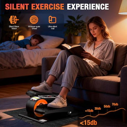 Under Desk Elliptical Machine, Electric Elliptical Leg Exerciser for Senior, Quiet and Compact Electric Seated Pedal Exerciser for Home with Monitor, Remote Control and 12 Adjustable Speeds - style: Black