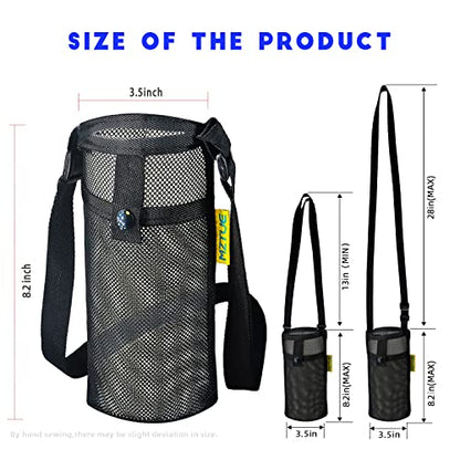 Water Bottle Holder with Strap, Premium Water Bottle Carrier with Strap Easy Clean, Light Water Bottle Carrier Bag, Water Bottle Holder with Pocket for Hiking, Walking, Travel - color: blue & black
