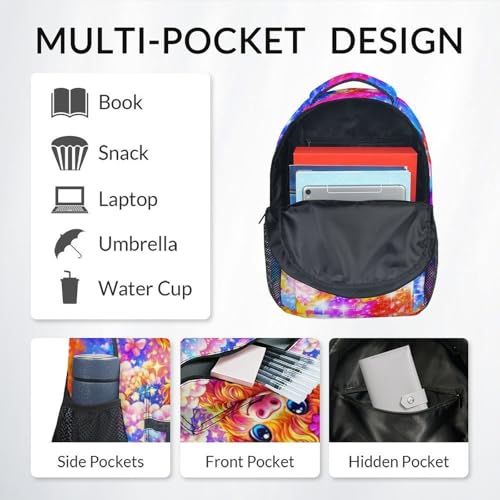 Kids Backpack Girls Customize Highland Cow School Bag with Adjustable Straps, Personalized Backpack for Kindergarten & Elementary, Preschool Bookbag for Girls (17 Inch) - color: Orange