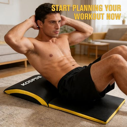 Ab Exercise Mat - Sit Up Pad - Ab Workout Pad for Sit Up, Core Training, Total Body Workout, Full Range of Motion Ab Workouts, Foldable Double Thick Situps Pad