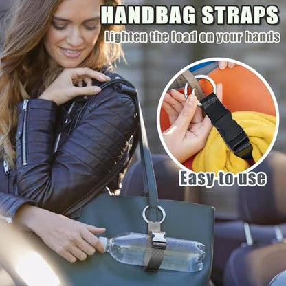 4 Pack Adjustable Luggage Straps with Secure Buckles & Hooks Extra Strong Suitcase Belt for Travel Attach Extra Bags Backpacks Jackets Durable Travel Accessories for Connecting & Carrying (Black-4Pcs)