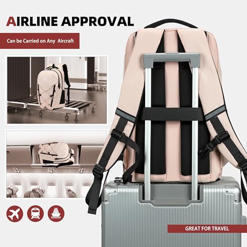 AO ALI VICTORY Women's Laptop Backpack 15.6 inch,Travel Backpack for Men - color: Pink