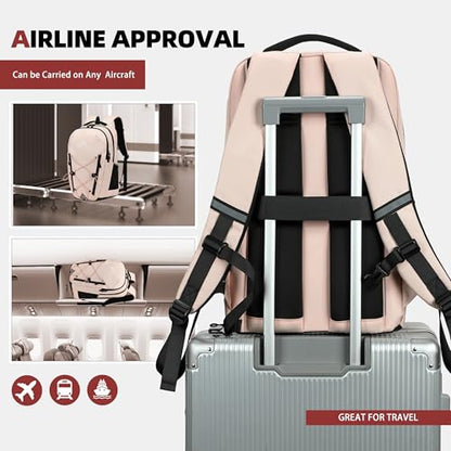 AO ALI VICTORY Women's Laptop Backpack 15.6 inch,Travel Backpack for Men - color: Pink