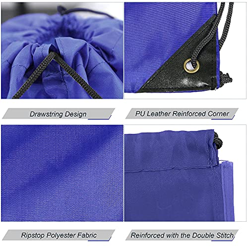 BeeGreen 20 pieces Wholesale Royal Blue Drawstring Backpack Bags Cinch Bags Bulk Heavy Duty String Backpack Machine Washable Lightweight Sackpack Sport Bags for Women Men - color: Royal Blue
