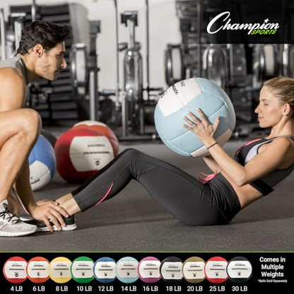Champion Sports Rhino Promax Wall Balls - Soft Shell Non-Slip Grip for Weightlifting, Plyometrics, Cross Training, & Home Gym - style: 4 LBS