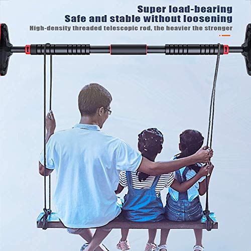 Pull Up Bar for Doorway, Chin Up Bar No Screw Installation Adjustable Dip Bars with Anti-Slip Mat & Locking Mechanism Heavy Duty Home Exercise Fitness Workout Strength Training - size: 116~145CM