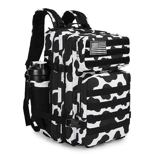 Lovelinks21 45L Tactical Assault Backpack 3 day assault pack with Molle Waterproof backpack Rucksack for Tactical Backpacks (Cow color) - color: Cow Color