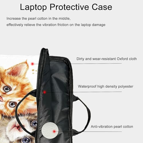 15-Inch Laptop Sleeve – Stylish, Lightweight, Shockproof, Water-Resistant Case for Lenovo, HP, Dell, Asus Notebooks - Cute Cat and Dog - color: Cute Cat and Dog