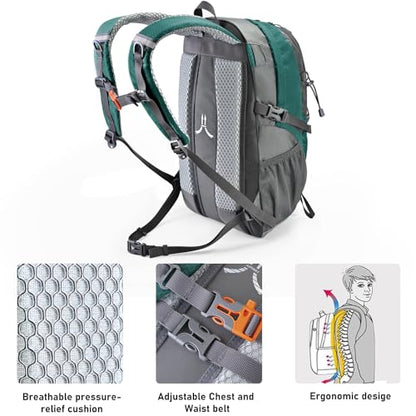 N NEVO RHINO Hiking Backpack 20L Water Resistant Outdoor Day Pack,Lightweight Travel Small Backpack for Men Women - color: Lakeblue