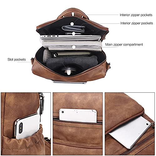 CLUCI Backpack Purse for Women Travel Backpack Large Leather Fashion Designer Lady Shoulder Bag with Tassel Brown - color: 0-0 Two-toned Brown