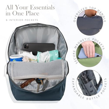 RED ROVR Roo Lightweight 1 LB Diaper Bag Backpack | 11 organizational pockets| Durable & Water-Resistant (Navy) - color: Navy