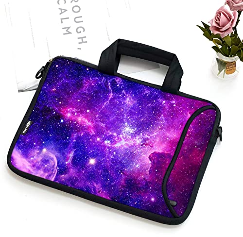 RICHEN 17 inch Laptop Shoulder Bag Carrying Case with Handle Fits 15.6/16/17/17.3/17.4 inch Laptop Notebook (16-17.3 inch, Purple Galaxy) - color: Purple Galaxy