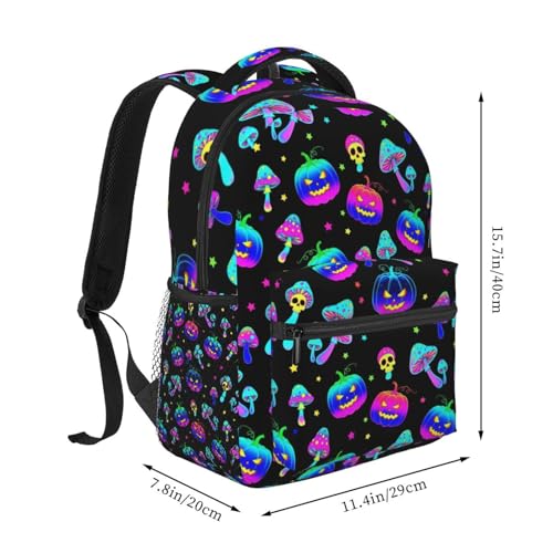 Work Laptop Backpack Halloween Trippy Mushroom Pumpkin, Water Resistant Commuter Bag with Inner Pocket for Office, Business Travel and Daily Commute - color: Pattern (263)