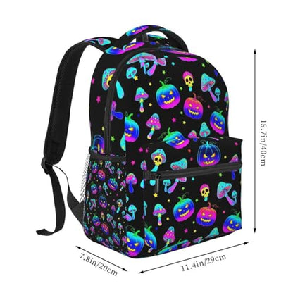Work Laptop Backpack Halloween Trippy Mushroom Pumpkin, Water Resistant Commuter Bag with Inner Pocket for Office, Business Travel and Daily Commute - color: Pattern (263)