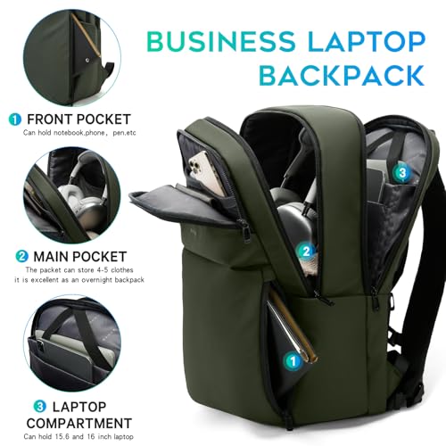 FUTURE AESTHETICS Smart Waterproof Travel Backpack Business Flight Approved Carry on Backpack for Men Women ，Large Capacity Laptop Backpack，Water Resistant Computer Backpack Fits 16 Inch Laptop(Green) - color: Green