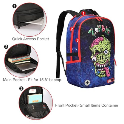 Graffiti Backpack for School, 20L Casual Daypack, Designer Laptop Backpack for 15.6 Inch Laptop - color: Skull Pattern