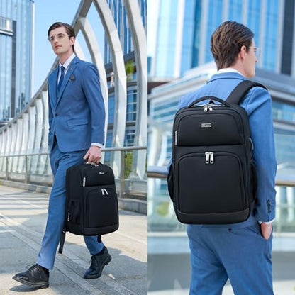 DUSLANG Laptop Backpack,Business Travel Anti Theft Slim Durable Laptops Backpack with USB Charging Port,Water Resistant College Computer Bag for Women & Men Fits 15.6 Inch Laptop and Notebook, Black - color: Black -a