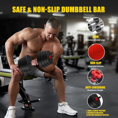 Adjustable Dumbbells,4 in 1 Dumbbells Set Used as Barbell, Kettlebells, Push up Stand, Weight Plate, Fitness Exercises for Home Gym - color: Black+90LBS