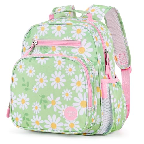mibasies Toddler Backpacks for Girls 2-4: Little Kid Bookbag for Preschool Prek Daycare Daisy Green - color: Daisy Green, style: Toddler-12"h(not Fit Folder)