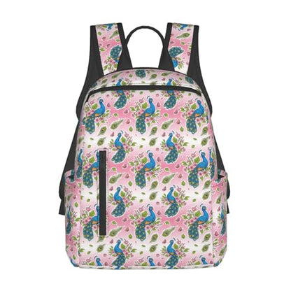 Casual Travel Rucksack Beautiful Peacock Pink, Self-Standing, Mesh Side Pockets, for Cycling & Weekends - color: Picture (48)