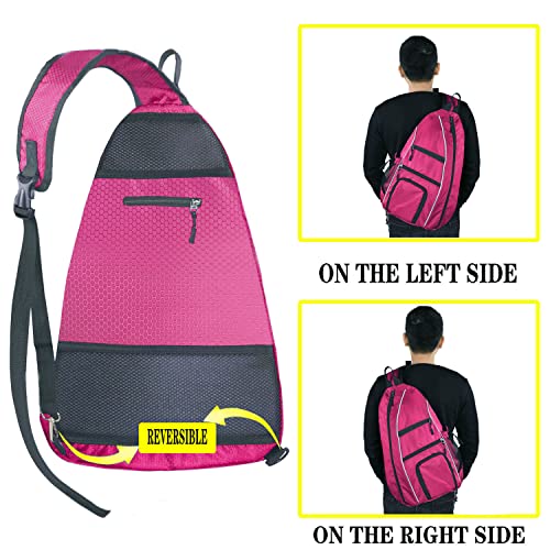 Pickleball Bag - Pickleball Bags for Women Men - Pickleball Backpack - Travel Pickleball Paddle Case, Pickle Ball Bag for Pickleball Paddle Tennis Racket, Protable Pickleball Sling Bag - color: Rose