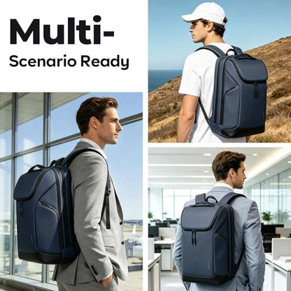 BANGE Laptop backpack with 15.6 inch laptop compartment fit for overnight and commute for men and women (Blue) - color: Blue