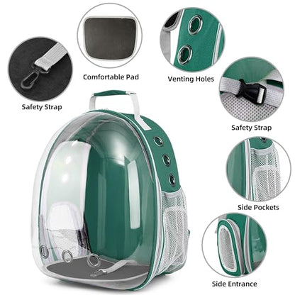 Pet Backpack Carrier,Bubble Backpack Cat Carrier,Pets and Small Dogs,Space Capsule Pet Carrier for Traveling, Walking, Hiking and Outdoor Activities (Dark Green) - color: Dark Green