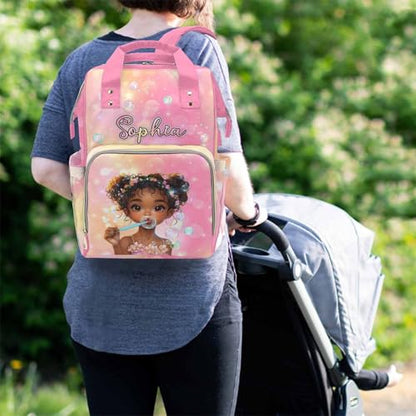 Newcos Personalized Diaper Bag Backpack with Name, Custom Mommy Diaper Bags for New Mom Baby, Customized Waterproof Nursing Bags with Water Bottle Tote Bag for Wife Women Men Newborn Travel Pink - color: Patten 02