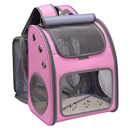 Expandable Cat Backpack Carrier, Portable Cat Backpack Up to 18 lbs | Airline Approved Pet Travel Carrier, Super Ventilated Design, Ideal for Traveling/Hiking /Camping, Pink - color: Pink-Standard