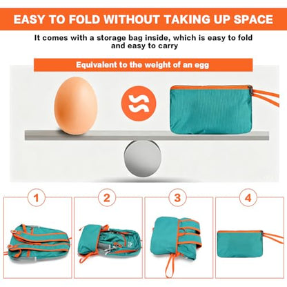 20L Hiking Daypack Packable, Lightweight Water Resistant Camping Backpack, Foldable Travel Backpack for Men Women Outdoor Gear - color: Heise-xiao