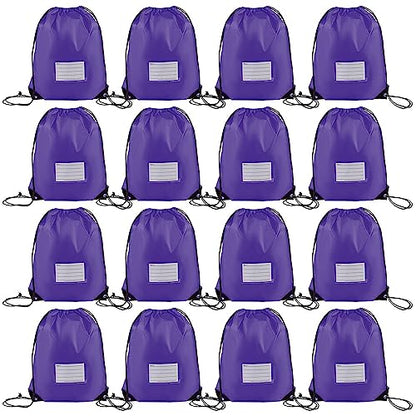 16 Pack Drawstring Bags,Bulk Draw String Backpack, DIY Gym Sports Cinch Bag Sackpack for Women Men, Purple - color: Purple