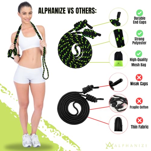 Flow Rope Exercise Jump Ropes for Home Gym Cardio - Jump Rope for Fitness for Men & Women - Boxing & MMA Full Body Workout