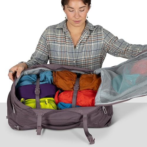 Osprey Fairview 40L Women's Travel Backpack - Carry On Bag with Laptop Sleeve and Toiletry Pocket, Graphite Purple - color: Graphite Purple, style: 40l