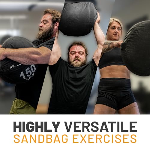 Strongman Sandbag for Working Out [Bells of Steel] Fitness Sand Bag Sacks, Commercial and Home Gym Sand Bags for Weight Training with Handles for Workout - style: 50 lb